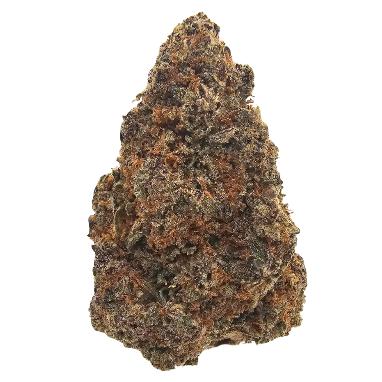 Premium Blueberry Cruffin THCA Tea Flower featuring dense resin-coated green flowers with bright orange pistils and a layered aroma of ripe blueberry, thick floral perfume and a smooth savoury gassy finish.